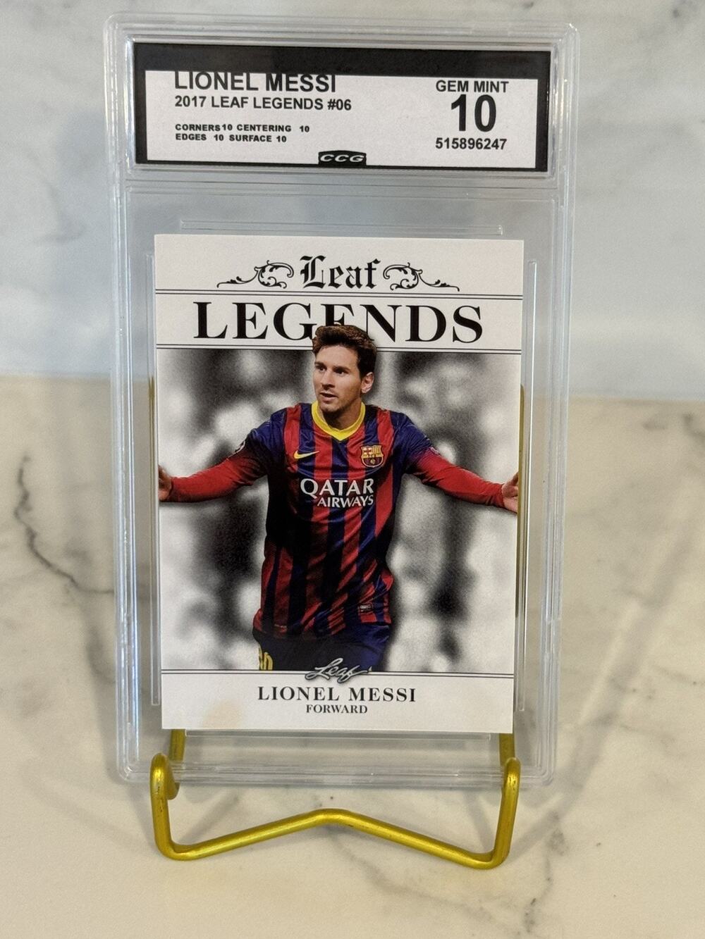 Lionel Messi 2017 Leaf Legends #06 Gem Mint 10 FC Barcelona Argentina Miami